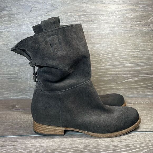 Alberto Fermani Umbria Dark Gray Suede Women’s Size EU 36 Pull On Slouch Boots - Picture 1 of 11